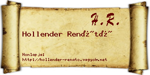 Hollender Renátó névjegykártya